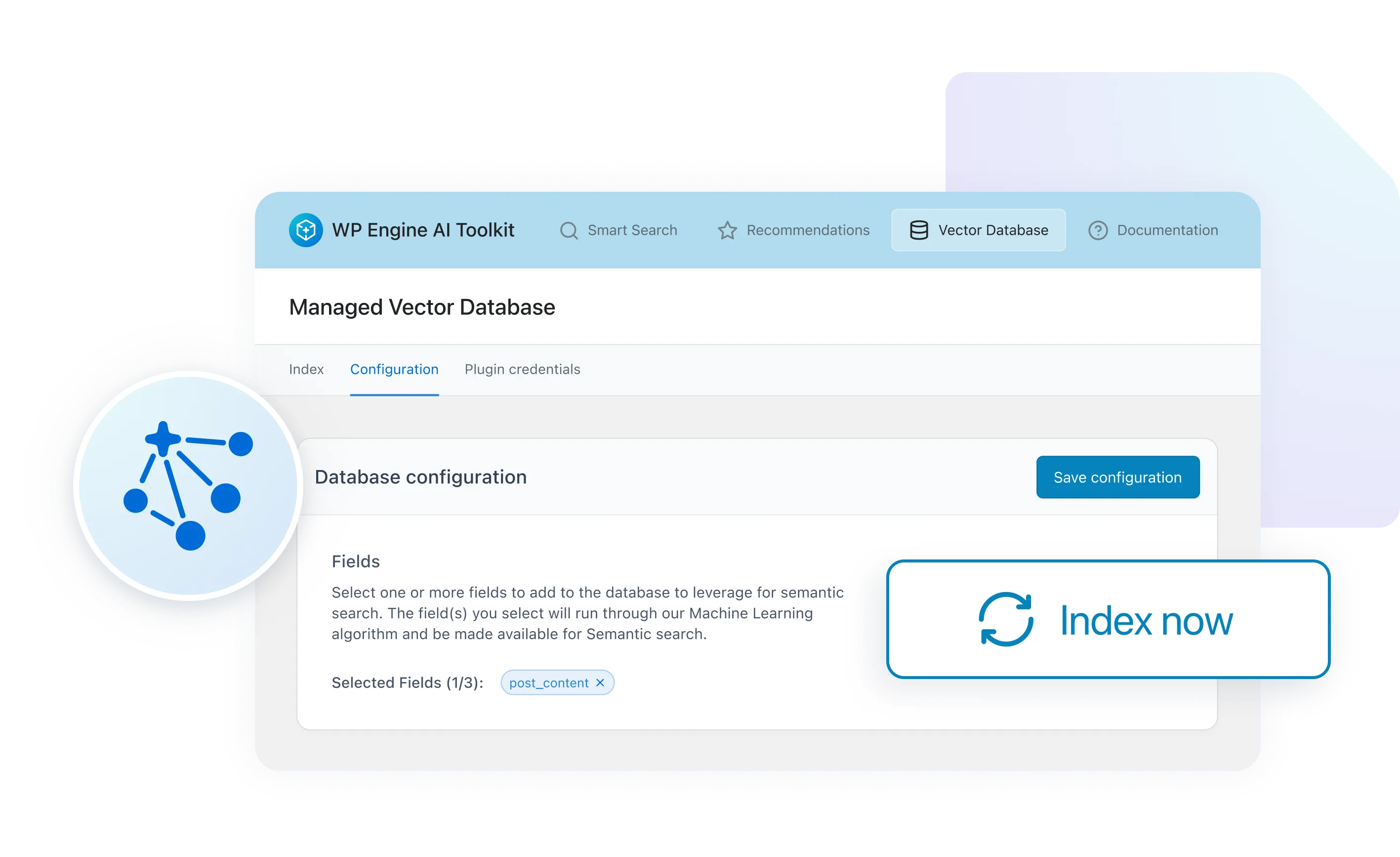 managed vector database showing interface and product icon