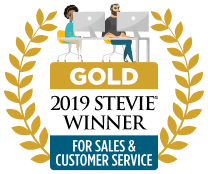 2019 Gold Stevie Winner for Sales & Customer Service